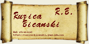 Ružica Bičanski vizit kartica